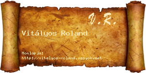 Vitályos Roland névjegykártya